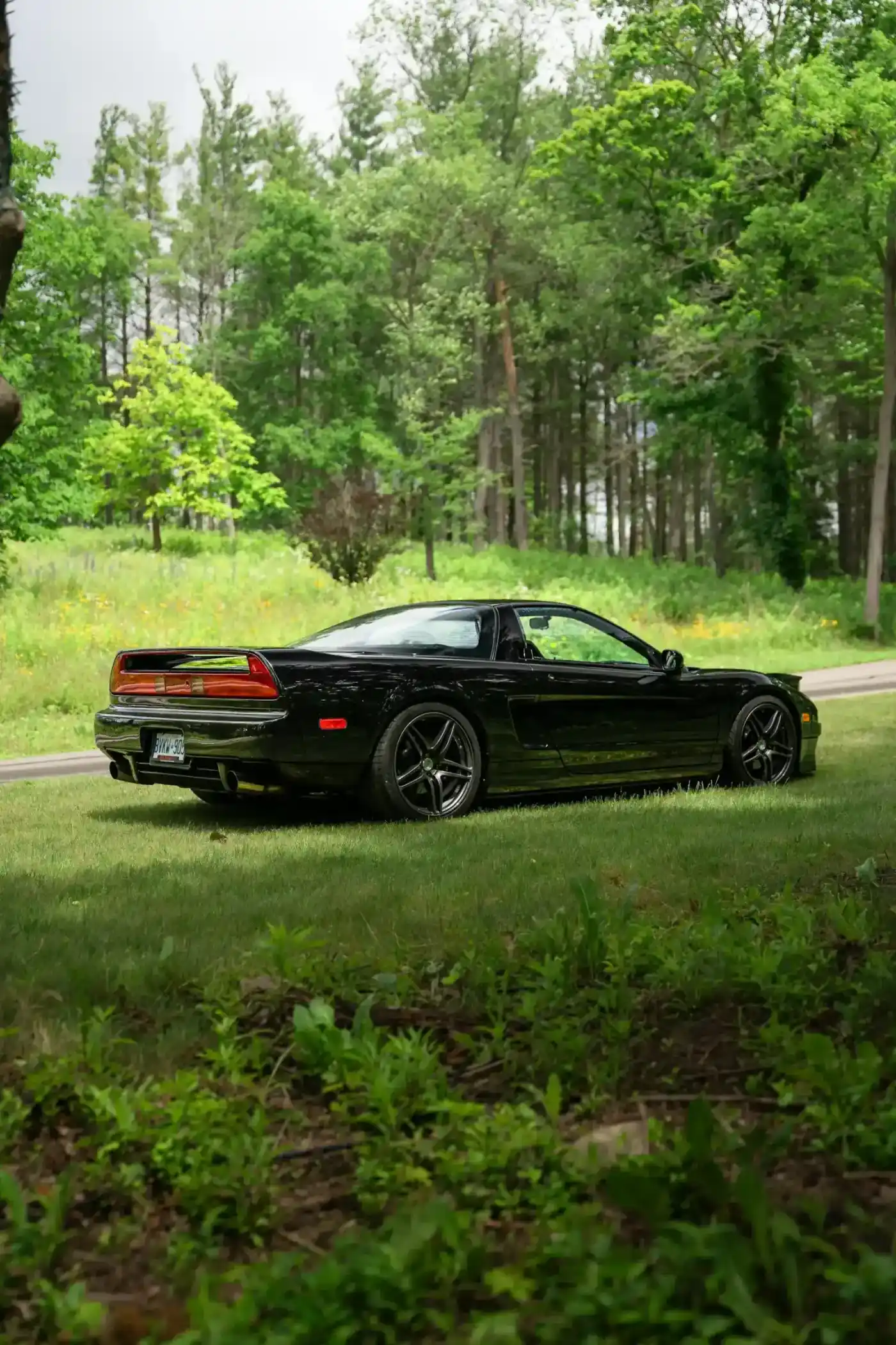Honda NSX noire en foret - Reprogrammation moteur Honda expert